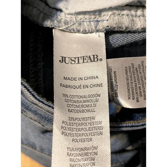 JustFab Skinny Jeans Womens Size 26 Distressed Raw Hem Blue Denim - Picture 5 of 8